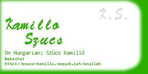 kamillo szucs business card
